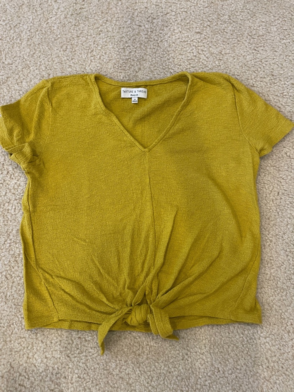 Madewell TeXTuRE & THREAD 100% cotton 
Tie-Front Top Size XS